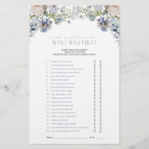 ほこりっぽいブルー彼は彼女はフローラシャワーのゲームを言った