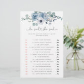 ほこりっぽいブルー彼は彼女はブライダルシャワーゲームと言った (スタンド正面)