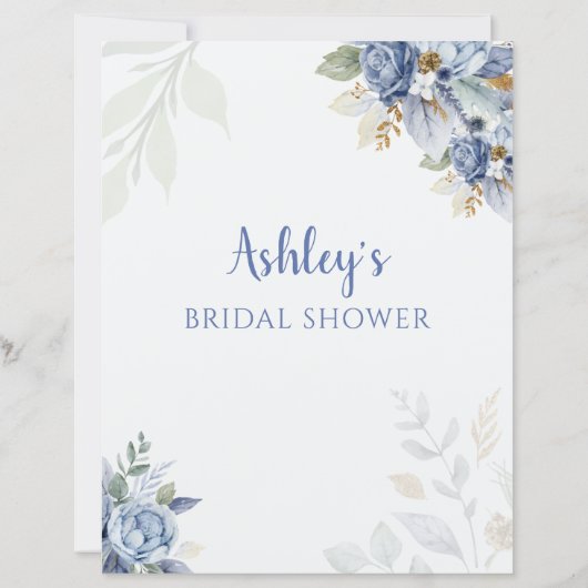 ほこりっぽいブルー彼は彼女はブライダルシャワーゲームと言った (裏面)