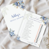 ほこりっぽいブルー彼は彼女はブライダルシャワーゲームと言った