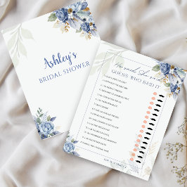 ほこりっぽいブルー彼は彼女はブライダルシャワーゲームと言った