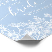 ほこりっぽいブルー愛のサインで花嫁をシャワー ポスター (角)