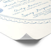 ほこりっぽいブルー手描きボウフレームカクテルメニュー ポスター (角)