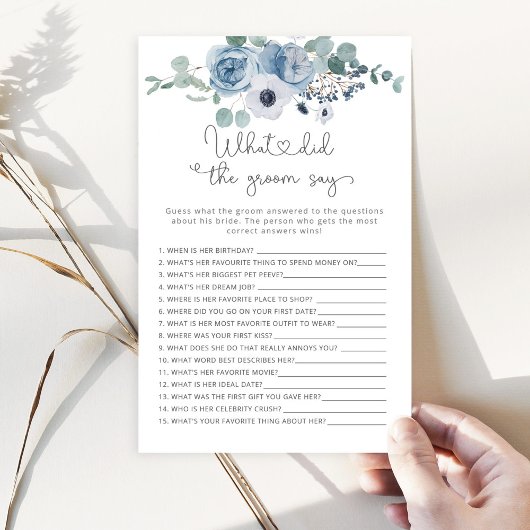 ほこりっぽいブルー新郎は何と言ったブライダルゲーム