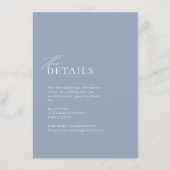 ほこりっぽいブルー海をテーマにしたビーチ結婚式詳細 エンクロージャーカード (正面)