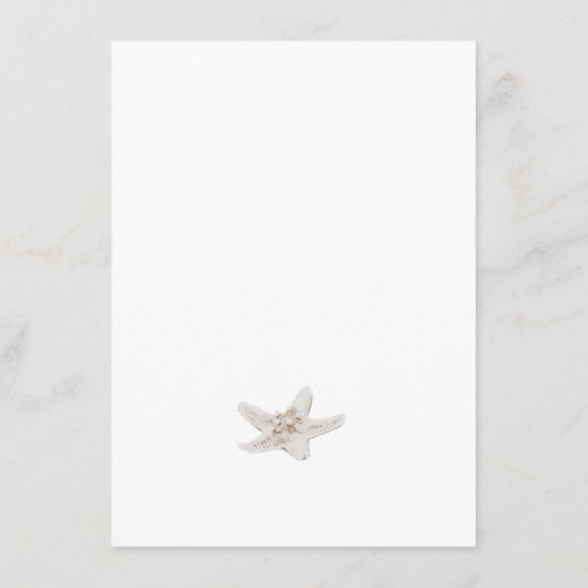 ほこりっぽいブルー海をテーマにしたビーチ結婚式詳細 エンクロージャーカード (裏面)