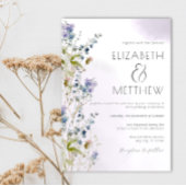 ほこりっぽいブルー結婚式招待状 招待状