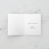 ほこりっぽいブルー結婚感謝写真コラージュ サンキューカード (内部)