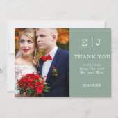 ほこりっぽいブルー結婚2枚のサンキューカード サンキューカード (正面)