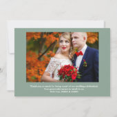 ほこりっぽいブルー結婚2枚のサンキューカード サンキューカード (裏面)