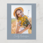 ほこりっぽいブルー花びら&プロセッコワイルドフラワー写真 (裏面)