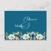 ほこりっぽいブルー金ゴールドグリッターQRコード前夜 エンクロージャーカード (裏面)