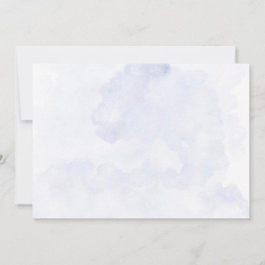 ほこりっぽいブルー金ゴールドワイルドフラワーリハーサルディナー 招待状 (裏面)