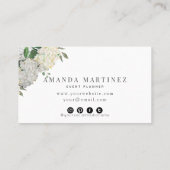 ほこりっぽいブルー&ホワイトアジサイのソーシャルメディア 名刺 (裏面)