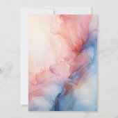 ほこりっぽいブルー、赤面ピンクとシルバーイン結婚クの 招待状 (裏面)