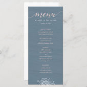 ほこりっぽいブルー&赤面結婚の花のメニュー – Dark メニュー (正面/裏面)