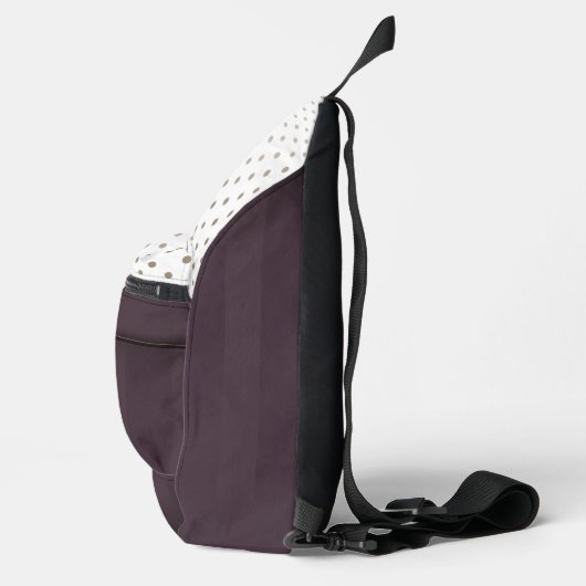 ほこりっぽいプラムと黄褐色の水玉模様デザイン名 スリングバッグ (右)