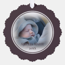 ほこりっぽいプラムアクセントクリスマスの写真 オーナメントカード