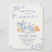ほこりっぽいベイチノワセリーブライダルシャワーティーパーティー 招待状 (正面)
