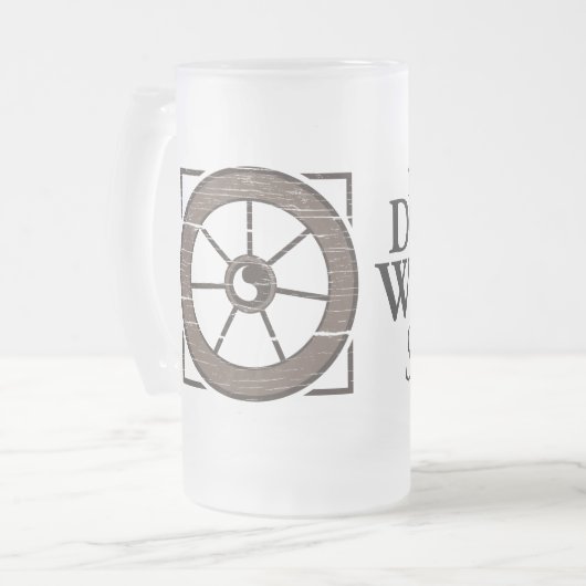 ほこりっぽいホイール：ホイール&曇りマグカップを表示 フロストグラスビールジョッキ (正面左)