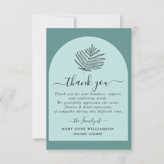 ほこりっぽいミニマル台本の葬儀サンキューカード サンキューカード (正面)