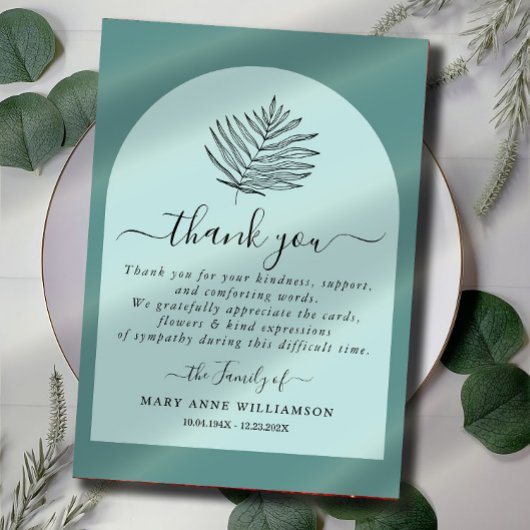 ほこりっぽいミニマル台本の葬儀サンキューカード サンキューカード