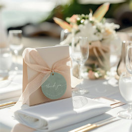 ほこりっぽいミニマル緑の書結婚道の感謝 フェイバータグ