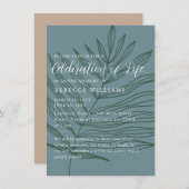 ほこりっぽいミニマル青い人生お祝い 招待状 (正面/裏面)