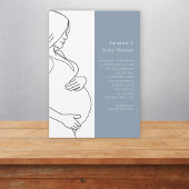 ほこりっぽいミニマル青い赤ちゃんシャワー 招待状