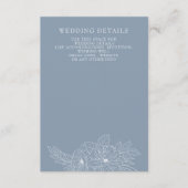 ほこりっぽいミニマル青エレガントフローラのスケ結婚ッチ エンクロージャーカード (正面)