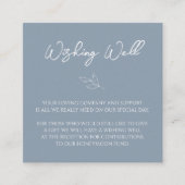 ほこりっぽいミニマル青結婚葉の願い事 エンクロージャーカード (正面)