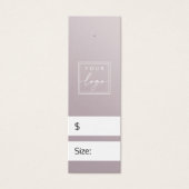 ほこりっぽいミュートされた紫のグレーグラデーション価格つるラベル (正面)