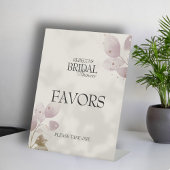 ほこりっぽいミュート赤面ピンクフローラブライダルシャワーの好意 台座サイン