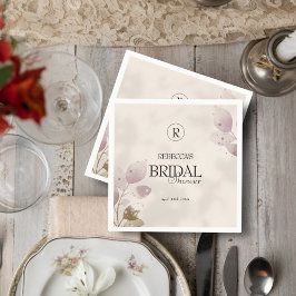 ほこりっぽいミュート赤面ピンクフローラブライダルシャワー スタンダードカクテルナプキン