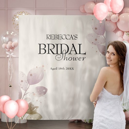 ほこりっぽいミュート赤面ピンクフローラブライダルシャワー タペストリー
