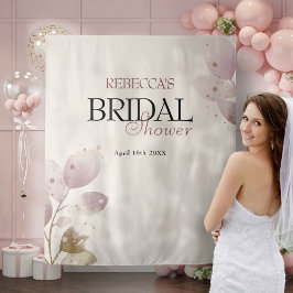 ほこりっぽいミュート赤面ピンクフローラブライダルシャワー タペストリー