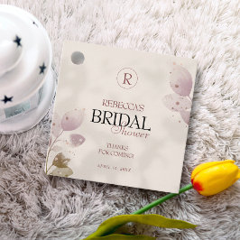 ほこりっぽいミュート赤面ピンクフローラブライダルシャワー フェイバータグ