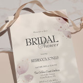 ほこりっぽいミュート赤面ピンクフローラブライダルシャワー 招待状