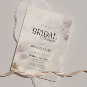 ほこりっぽいミュート赤面ピンクフローラブライダルシャワー 招待状