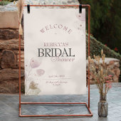 ほこりっぽいミュート赤面ピンクブライダルシャワーウェルカムサイン ポスター