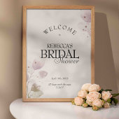 ほこりっぽいミュート赤面ピンクブライダルシャワーウェルカムサイン ポスター