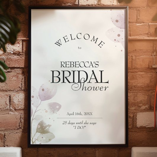 ほこりっぽいミュート赤面ピンクブライダルシャワーウェルカムサイン ポスター