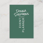 ほこりっぽいモダングリーンシンプルハンドレターミニマリスト 名刺 (正面)
