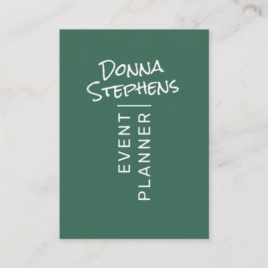 ほこりっぽいモダングリーンシンプルハンドレターミニマリスト 名刺 (正面)
