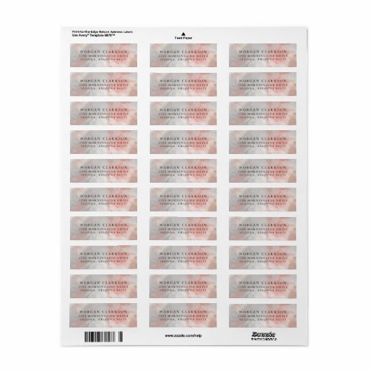 ほこりっぽいモダンサンゴ抽象芸術のブラシストローク ラベル (フルシート)