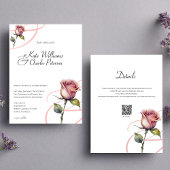 ほこりっぽいモダンバラサマー赤面結婚式招待状 招待状