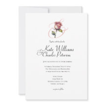 ほこりっぽいモダンバラサマー赤面結婚式招待状