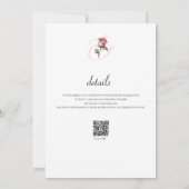 ほこりっぽいモダンバラサマー赤面結婚式招待状 招待状 (裏面)