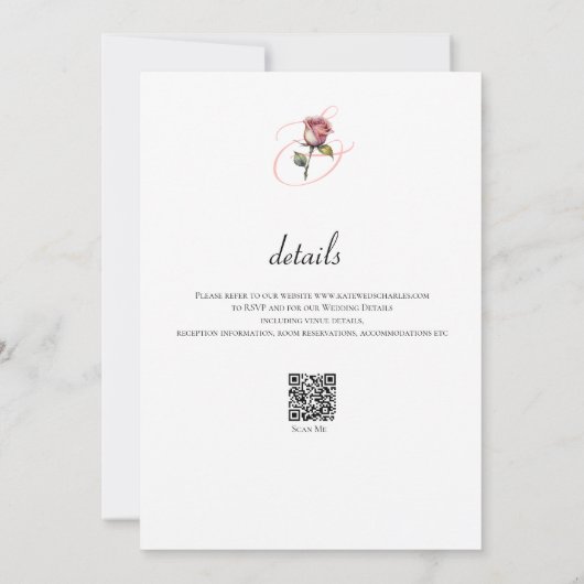 ほこりっぽいモダンバラサマー赤面結婚式招待状 招待状 (裏面)