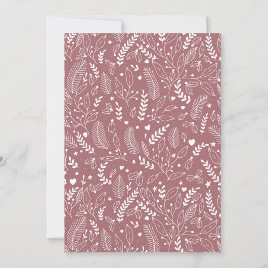 ほこりっぽいモダンバラパターンうれしそうな休日の写真 シーズンカード (裏面)